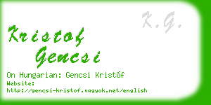 kristof gencsi business card