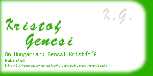 kristof gencsi business card